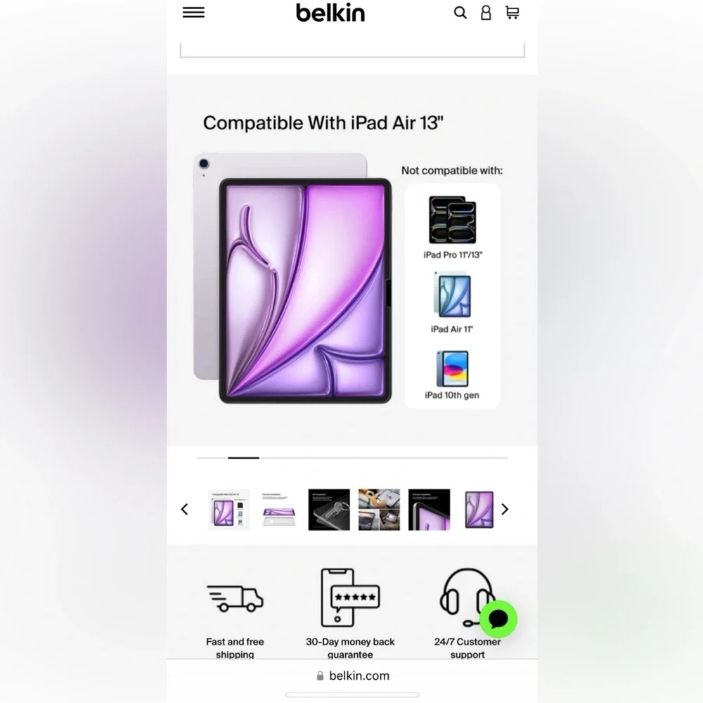 Belkin TemperedGlass Screen Protector for Apple iPad Air 13-inch